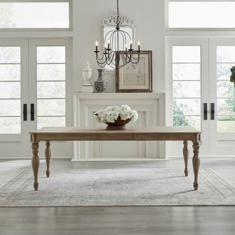 Liberty Furniture Magnolia Manor Rectangular Leg Dining Table in Weathered Bisque