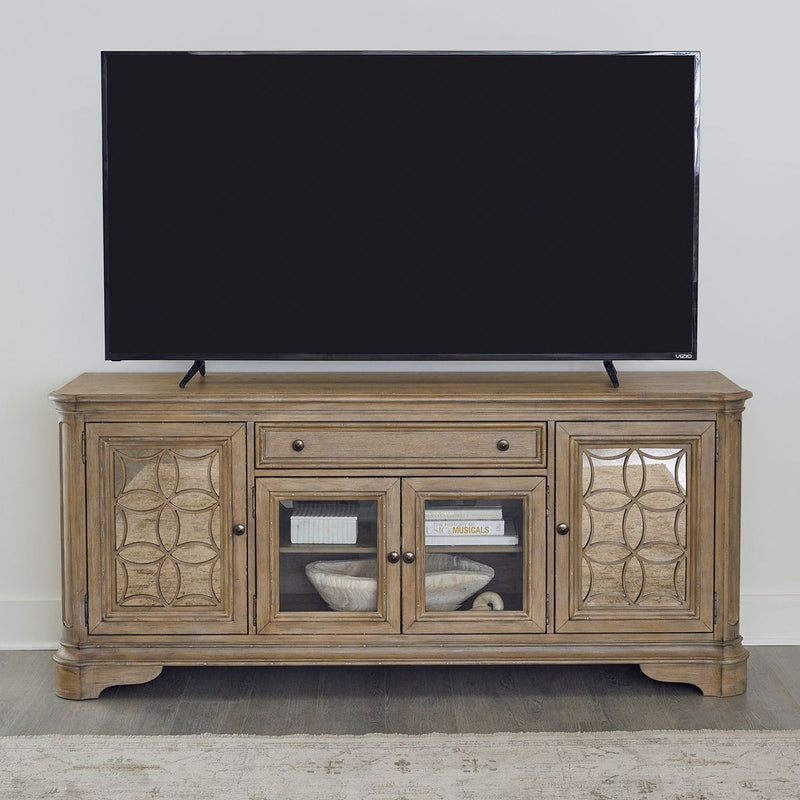 Liberty Furniture Magnolia Manor Entertainment TV Stand in Weathered Bisque image