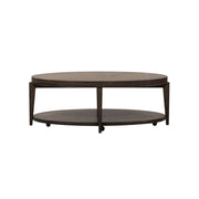 Liberty Furniture Penton Oval Cocktail Table in Espresso Stone image