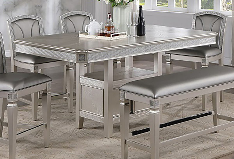Crown Mark Furniture Klina Counter Height Table in Silver image