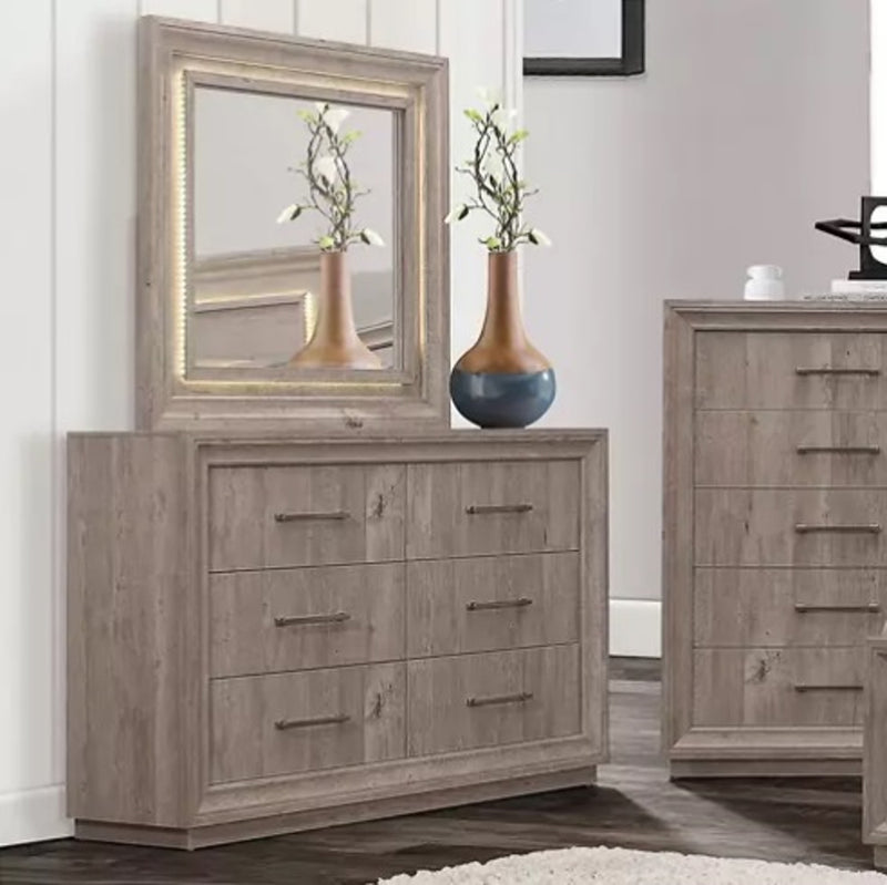 Liberty Furniture Horizons Lighted Mirror in Graystone