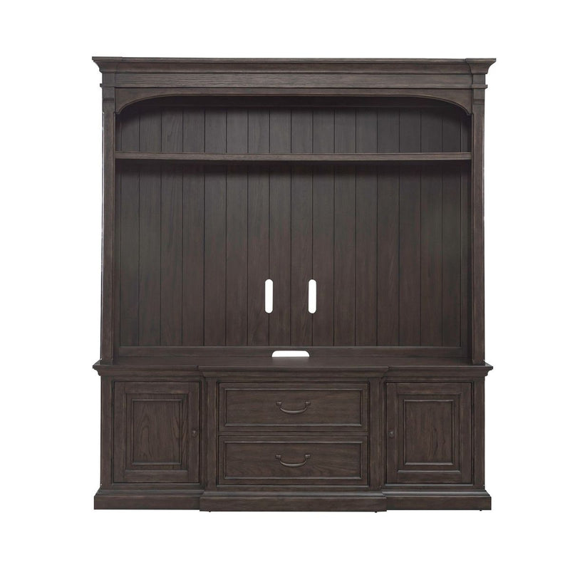 Liberty Furniture Paradise Valley Entertainment Center in Saddle Brown
