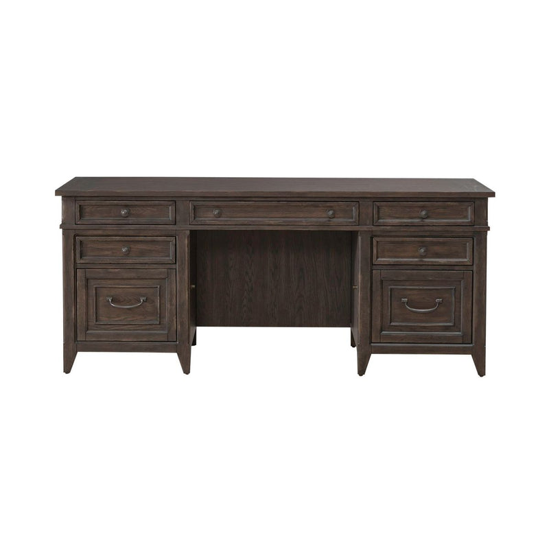 Liberty Furniture Paradise Valley Executive Credenza in Saddle Brown