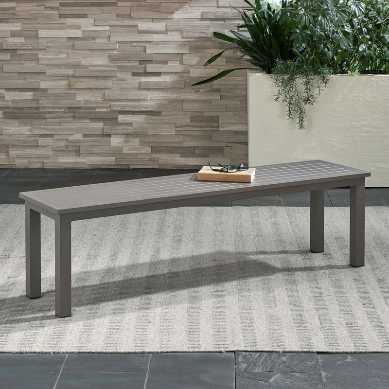 Liberty Furniture Plantation Key Outdoor Dining Bench in Granite