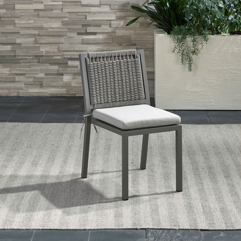 Liberty Furniture Plantation Key Outdoor Panel Back Side Chair in Granite