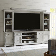 Liberty Furniture Ocean Isle Entertainment Center with Piers in Antique White with Weathered Pine 303W-ENTW-ECP image