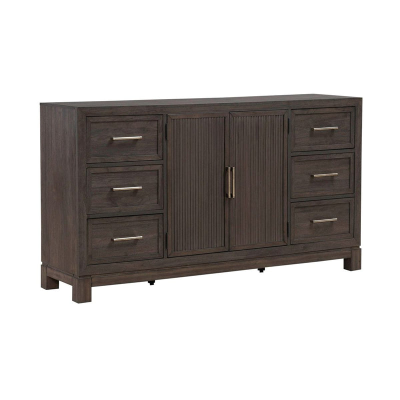 Liberty Furniture Modern Edge 2 Door 6 Drawer Dresser in Caffe