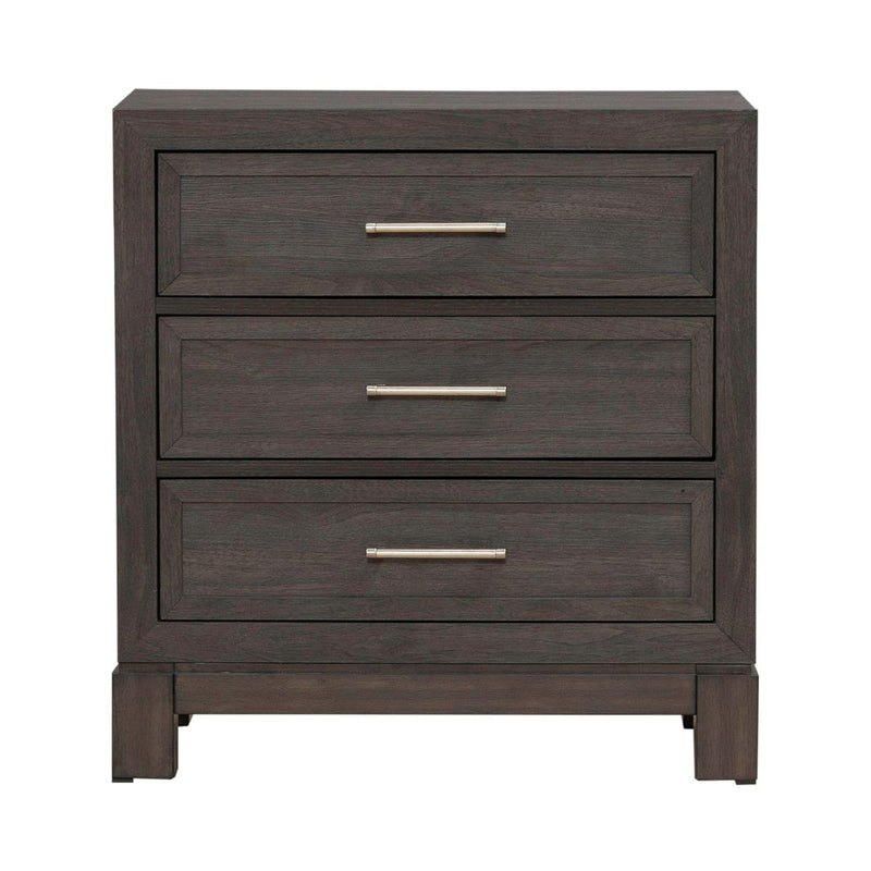 Liberty Furniture Modern Edge Nightstand w/ Charging Station in Caffe