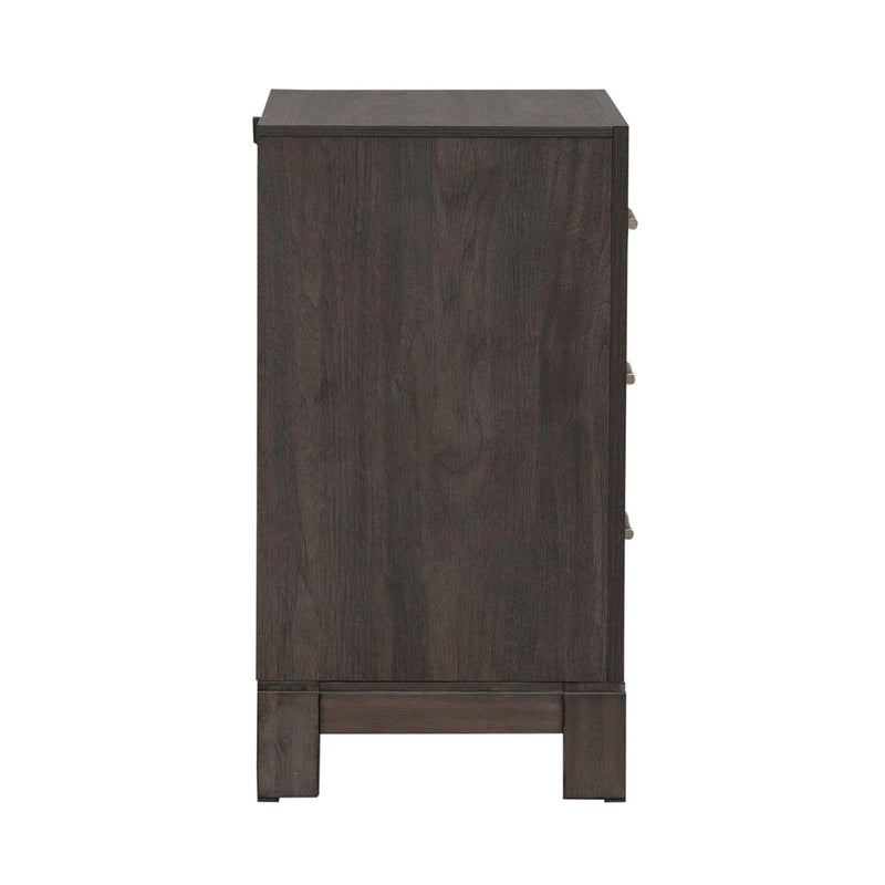 Liberty Furniture Modern Edge Nightstand w/ Charging Station in Caffe