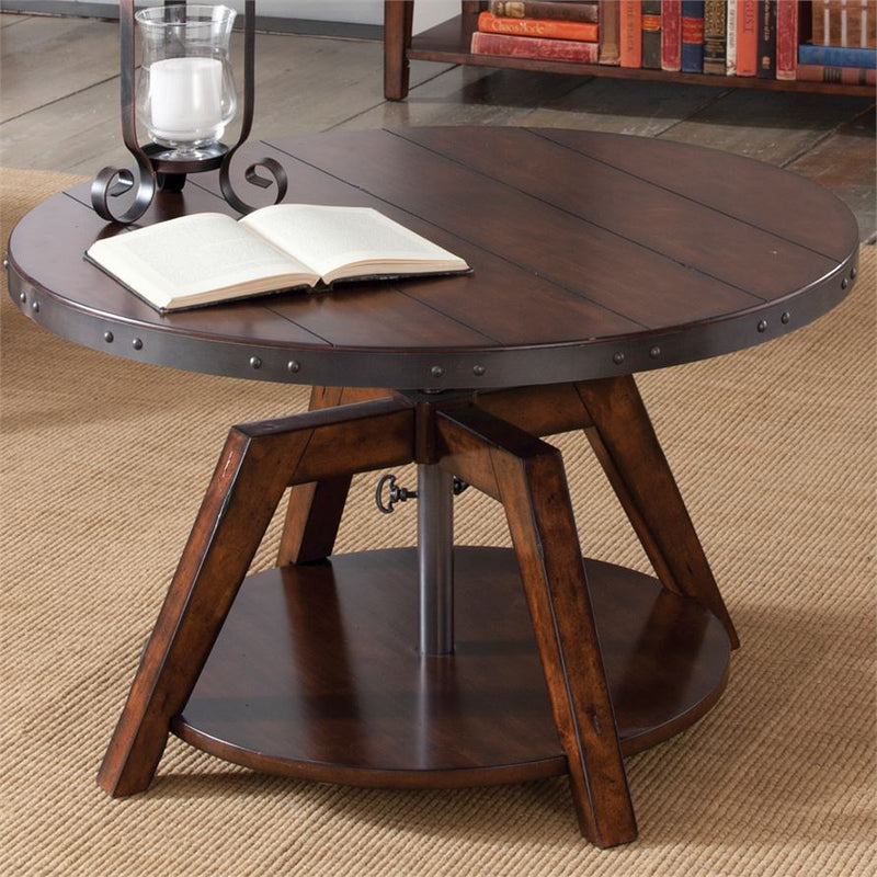 Liberty Aspen Skies Motion Cocktail Table in Russet Brown
