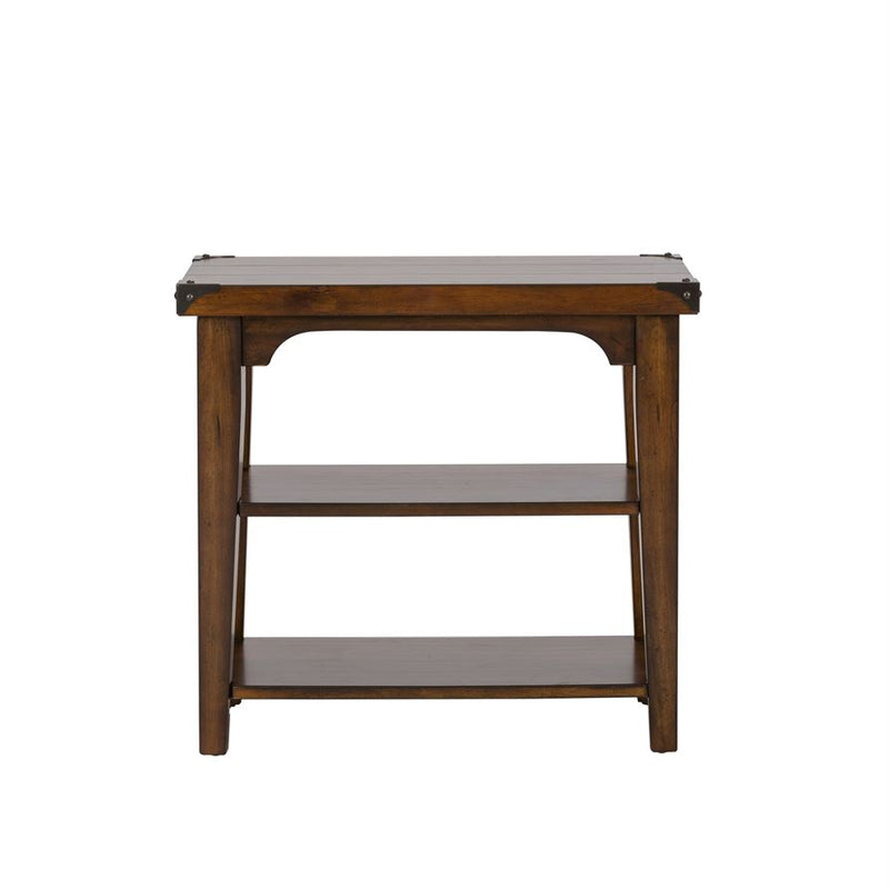 Liberty Aspen Skies Chair Side Table in Russet Brown