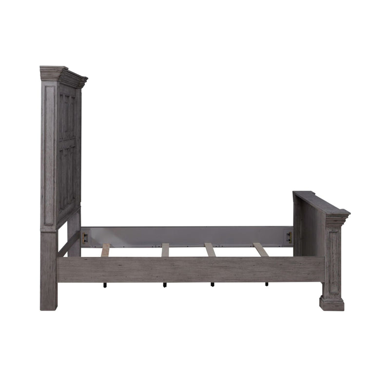 Liberty Furniture Big Valley Queen Mansion Panel Bed in Graystone