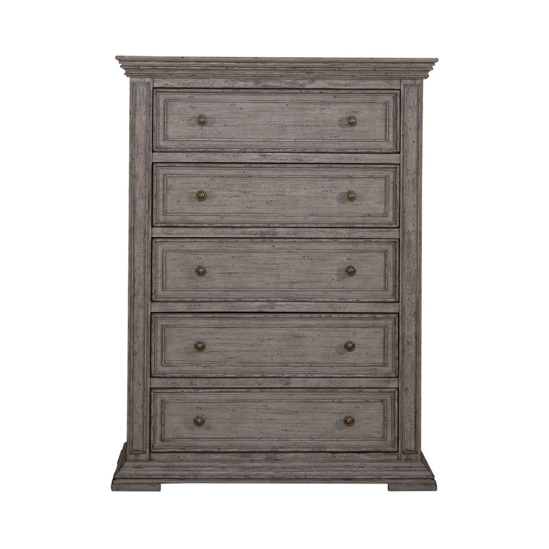 Liberty Furniture Big Valley 5 Drawer Chest in Graystone