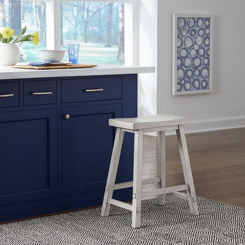 Liberty Furniture Creations II 30 Inch Sawhorse Barstool in White (Set of 2)