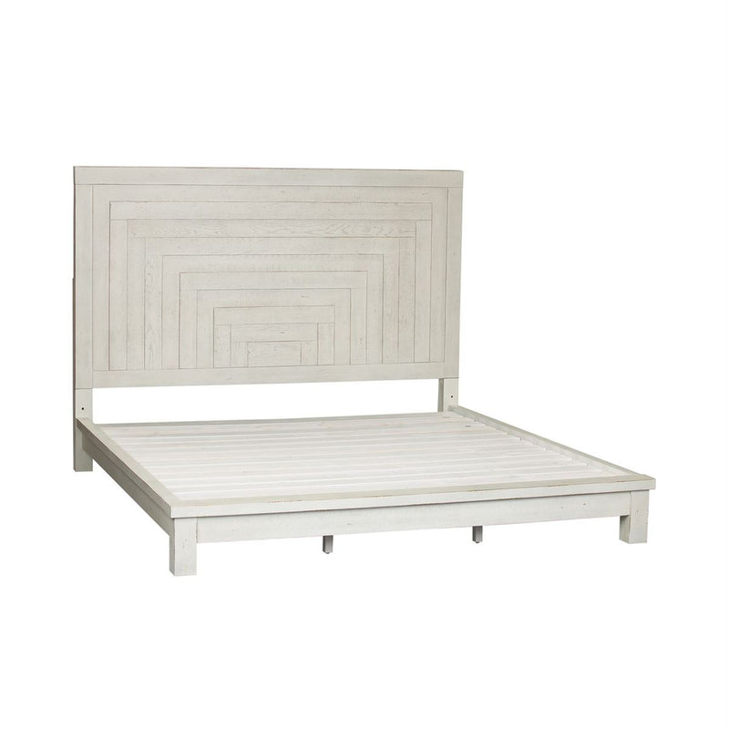Liberty Modern Farmhouse King Platform Bed in White
