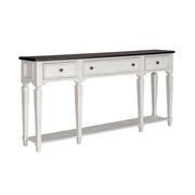 Liberty Furniture Allyson Park 72" Hall Table in Wirebrushed White with Charcoal Top EST SHIP TIME APPX 4 WEEKS image