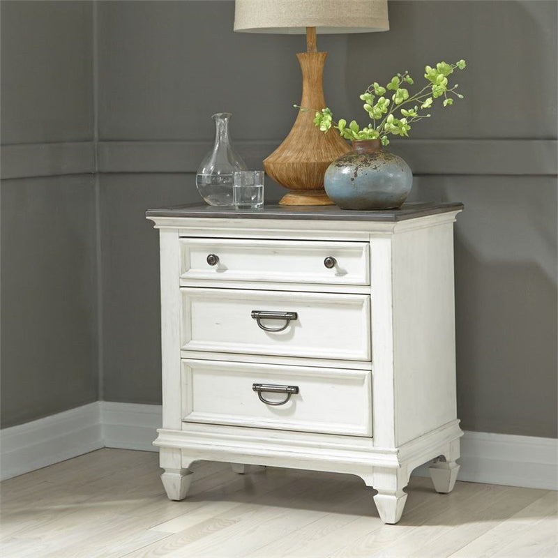 Liberty Furniture Allyson Park Nightstand in Wirebrushed White