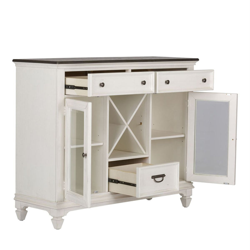 Liberty Furniture Allyson Park Buffet in White with Charcoal