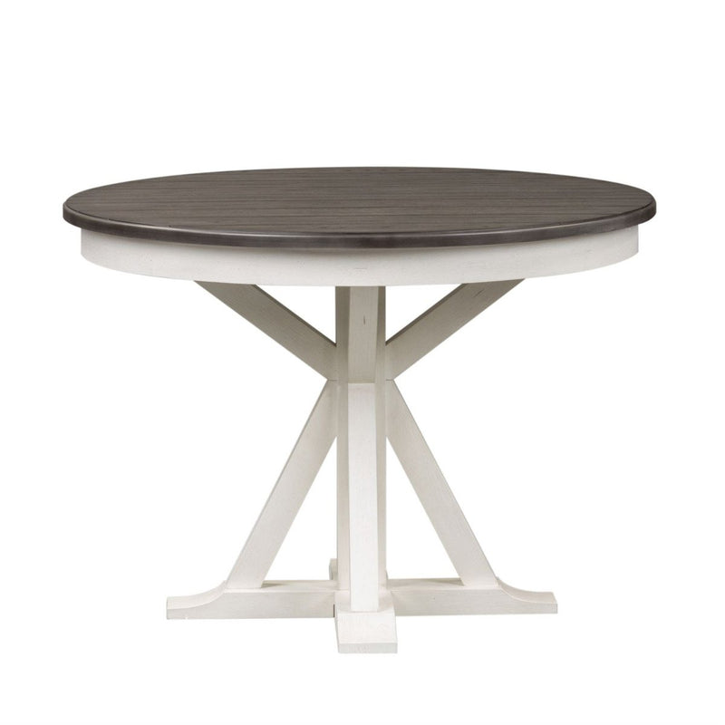 Liberty Furniture Allyson Park Pedestal Table in White with Charcoal image