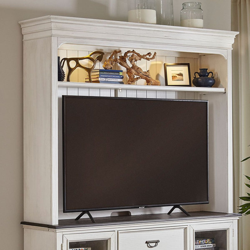 Liberty Allyson Park Entertainment Hutch in Wirebrushed White