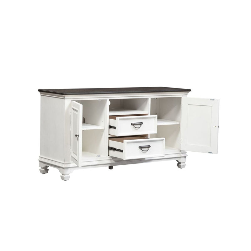 Liberty Furniture Allyson Park 56 Inch TV Console in Wirebrushed White