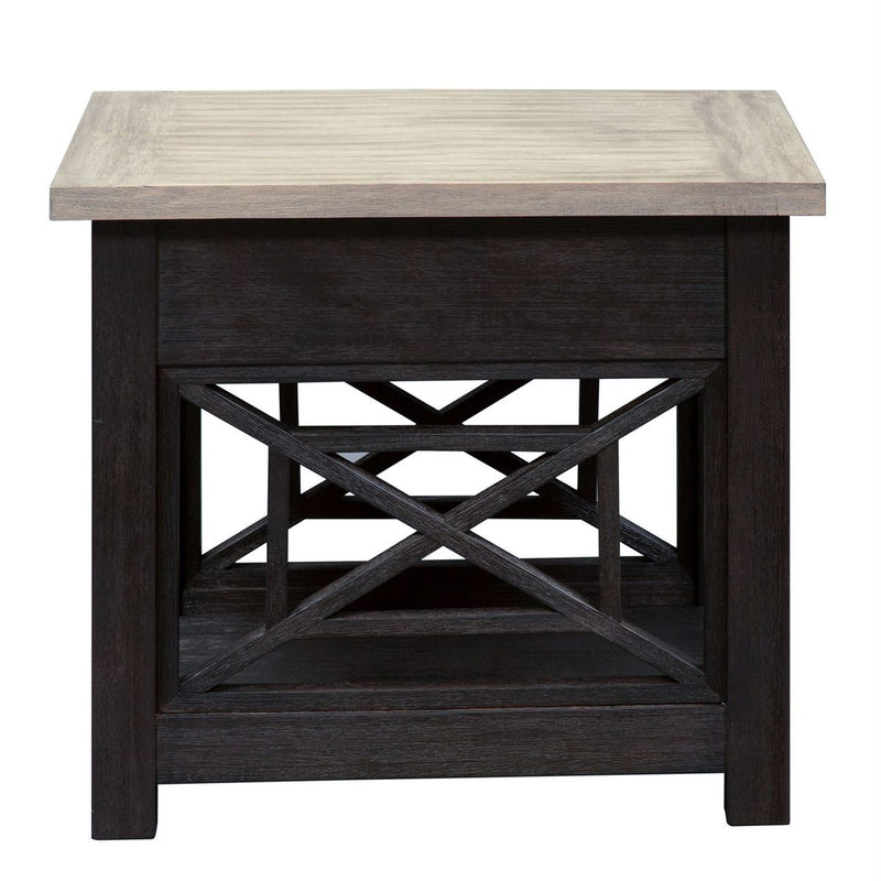Liberty Heatherbrook Drawer End Table in Charcoal and Ash