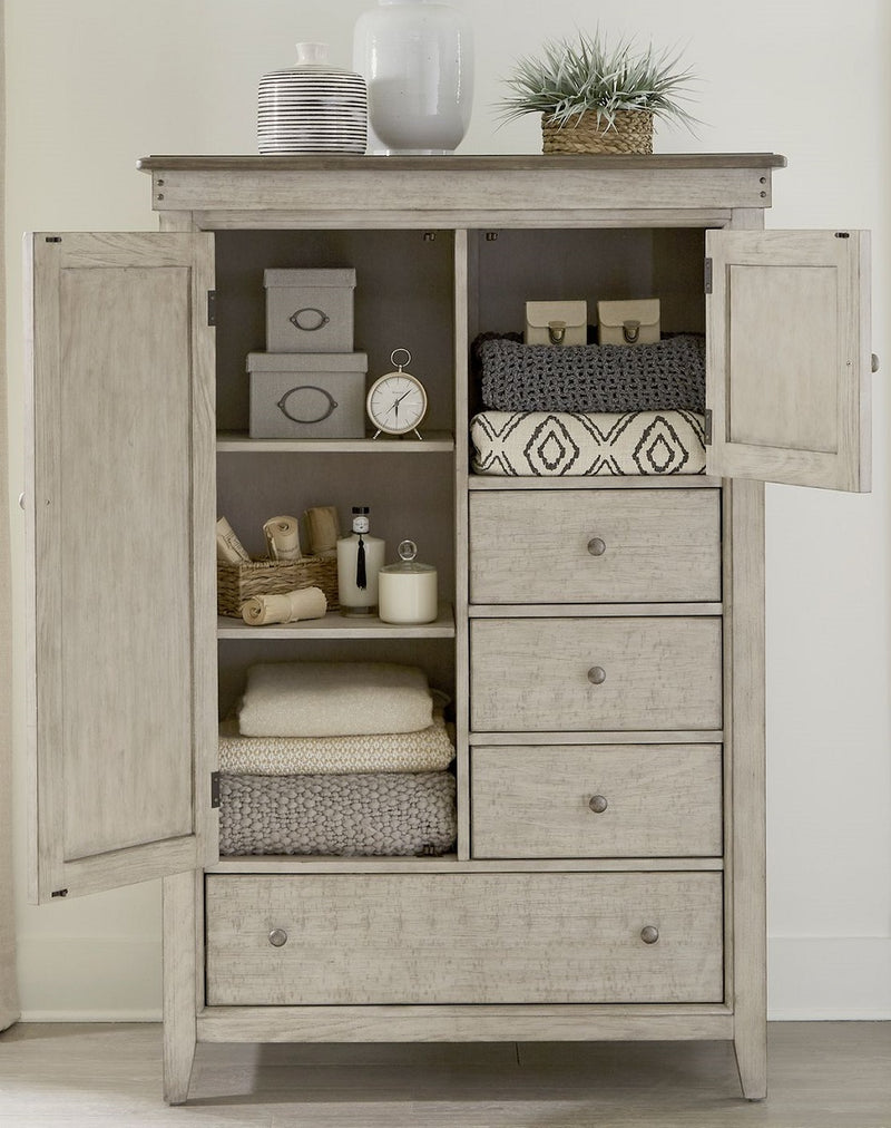 Liberty Furniture Ivy Hollow Door Chest in Weathered Linen