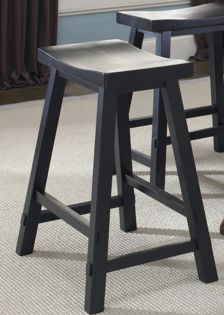 Liberty Furniture Creations II 24 Inch Sawhorse Barstool in Black (Set of 2)