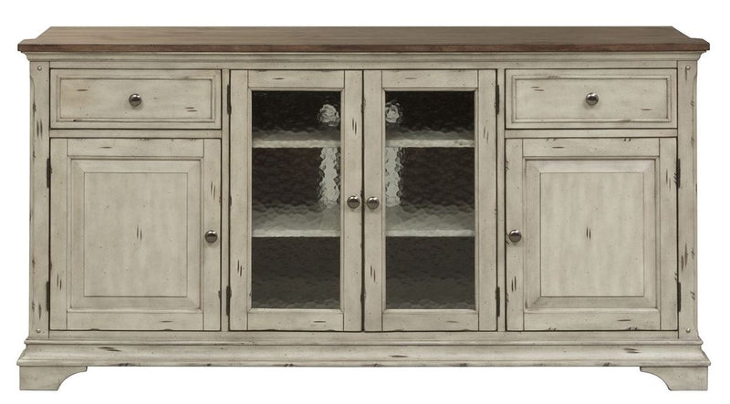 Liberty Morgan Creek 68" Entertainment Center with Piers in Antique White