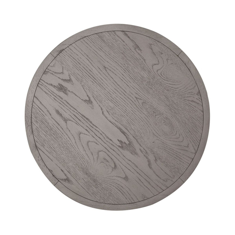 Liberty Furniture Palmetto Heights Round End Table in Shell White & Driftwood