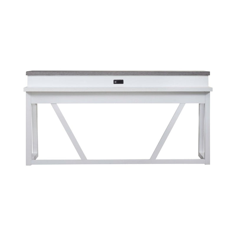 Liberty Furniture Palmetto Heights Console Bar Table in Shell White & Driftwood