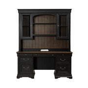 Liberty Furniture Meritage Credenza & Hutch in Aged Charcoal w/ Rub Thru/Caramel image