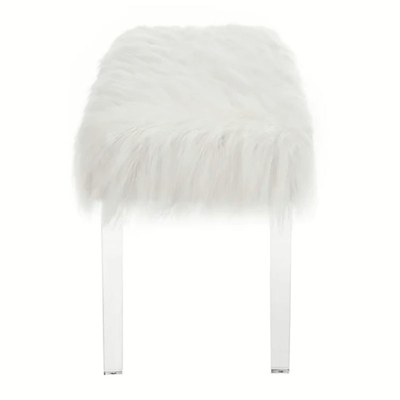 Crown Mark Furniture Fatima Bench in White