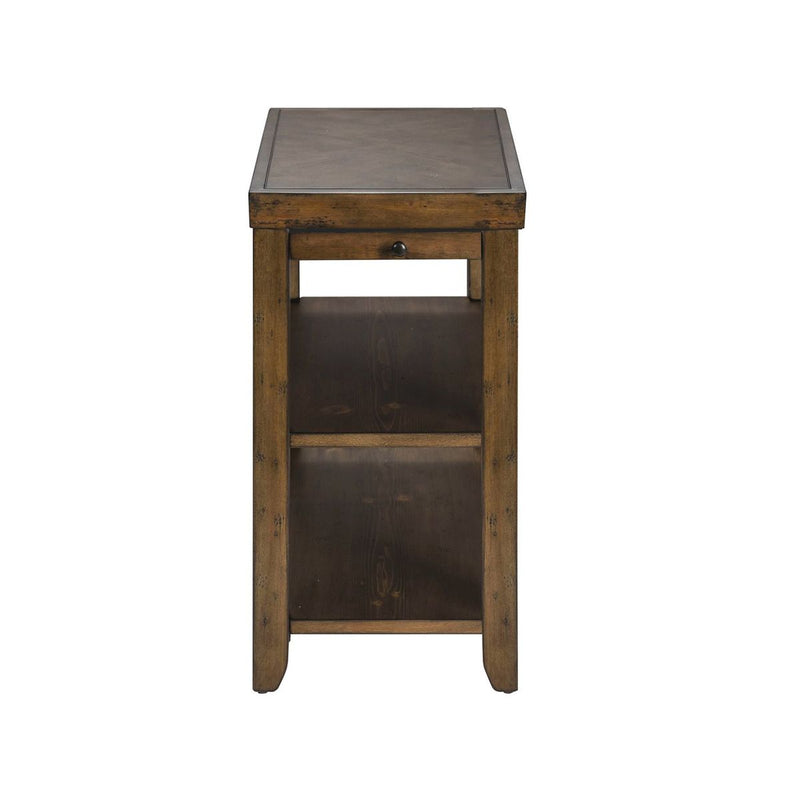Liberty Furniture Mitchell Chairside Table in Brown image