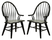 Liberty Furniture Hearthstone Windsor Back Arm Chair in Black (Set of 2) image