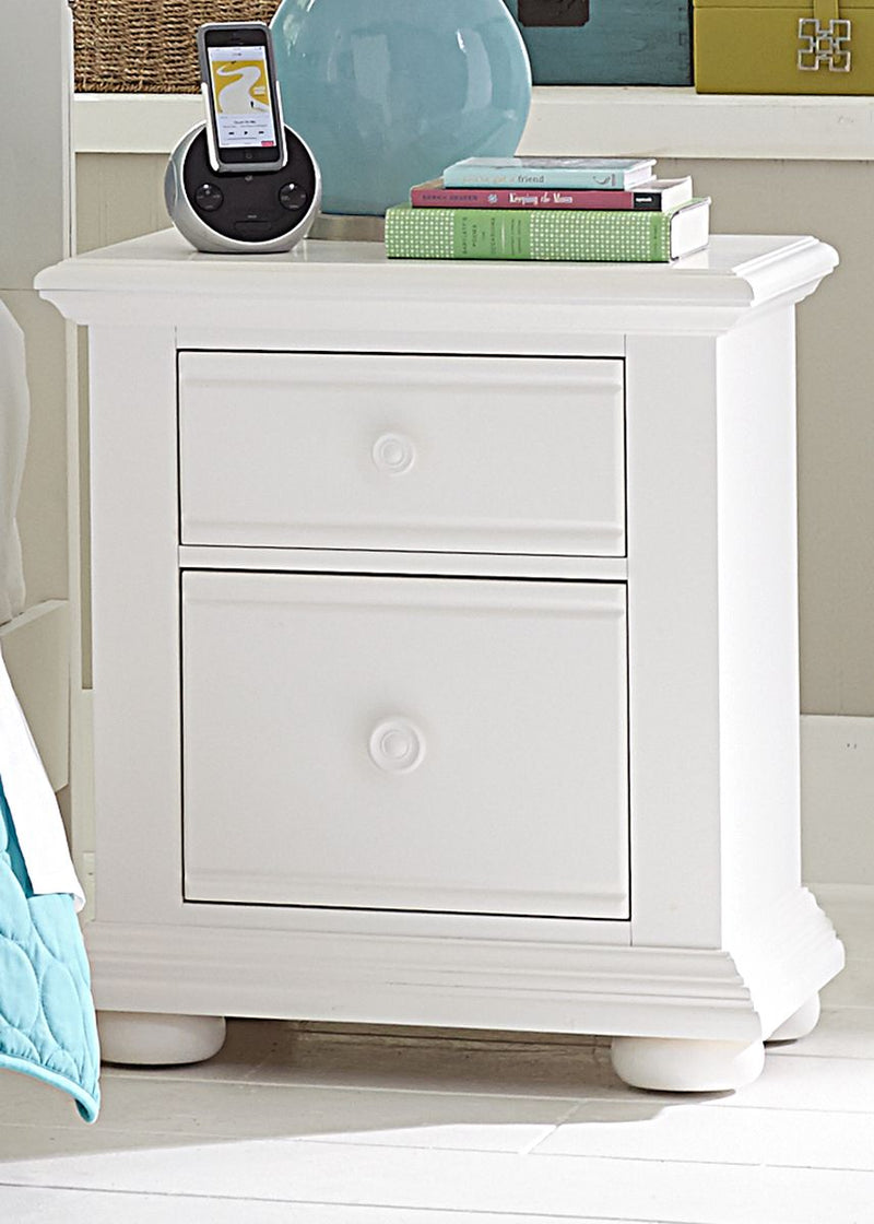 Liberty Furniture Summer House 2 Drawer Nightstand in Oyster White