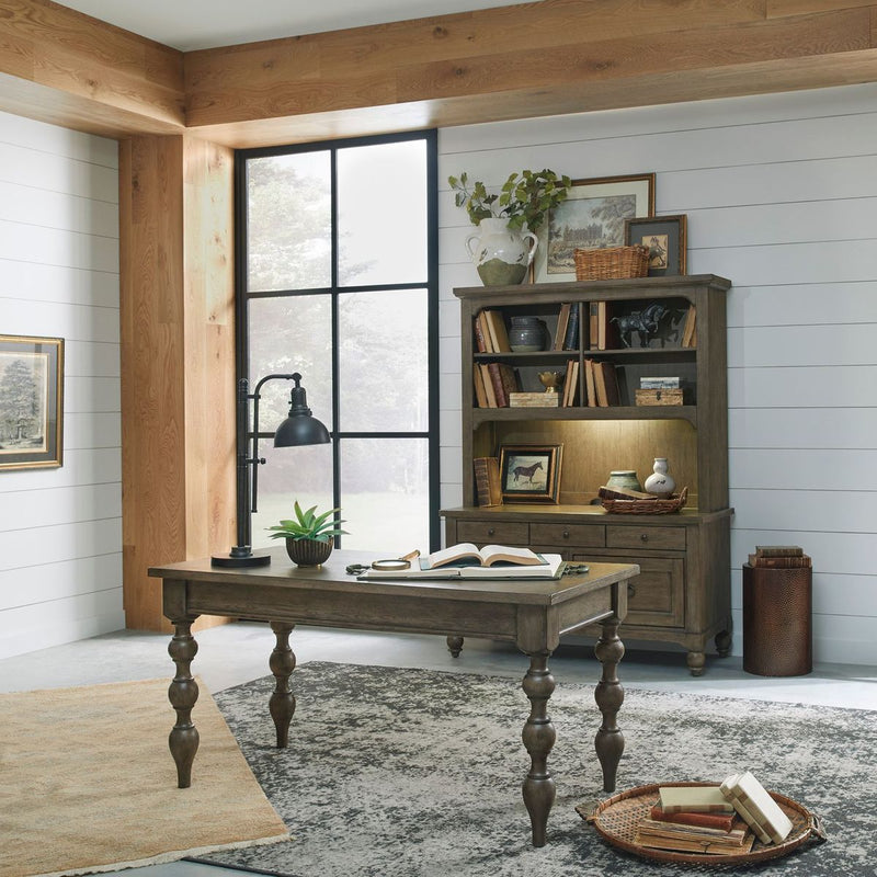 Liberty Furniture Americana Farmhouse 3pc Desk & Hutch in Dusty Taupe image