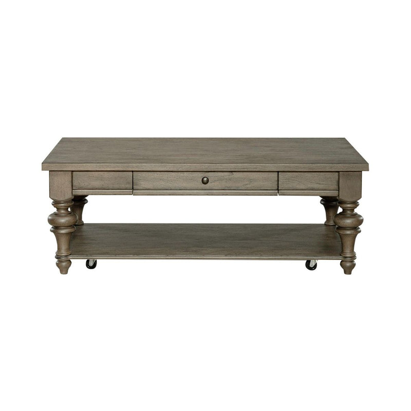 Liberty Furniture Americana Farmhouse Rectangular Cocktail Table in Dusty Taupe