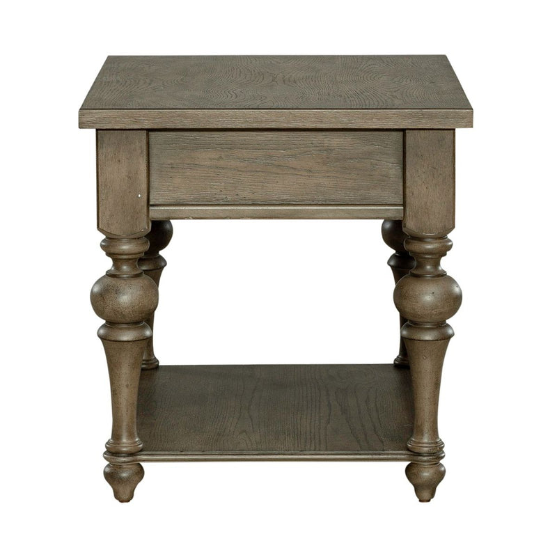 Liberty Furniture Americana Farmhouse End Table in Dusty Taupe