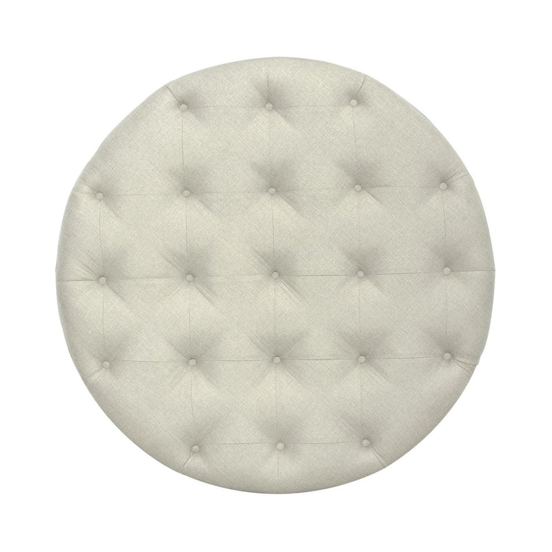 Liberty Furniture Americana Farmhouse Round Cocktail Ottoman in Dusty Taupe