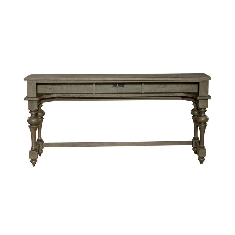 Liberty Furniture Americana Farmhouse Console Bar Table in Dusty Taupe