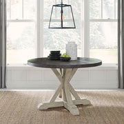 Liberty Furniture Willowrun Round Single Pedestal Table in Rustic White image