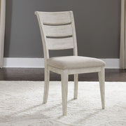 Liberty Furniture Farmhouse Reimagined Ladder Back Upholstered Side Chair (RTA) in Antique White (Set of 2) image
