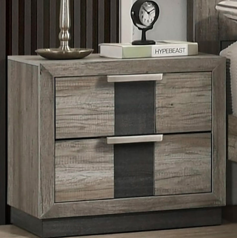 Crown Mark Furniture Rangley 2 Drawer Nightstand in Brown