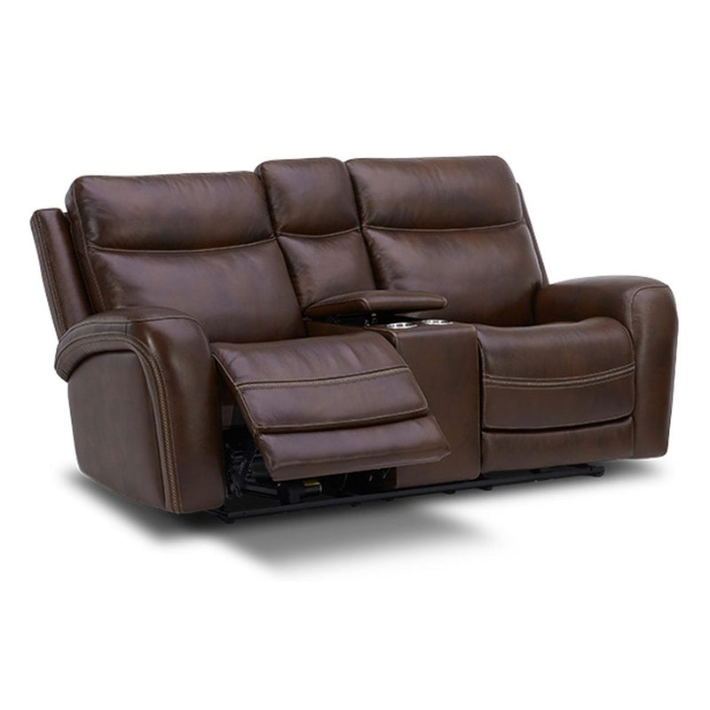 Liberty Furniture Blair Loveseat w/Console P2 & ZG in Cognac