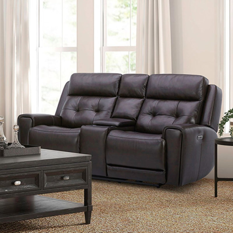 Liberty Furniture Carrington Loveseat w/Console P3 & ZG in Dark Brown