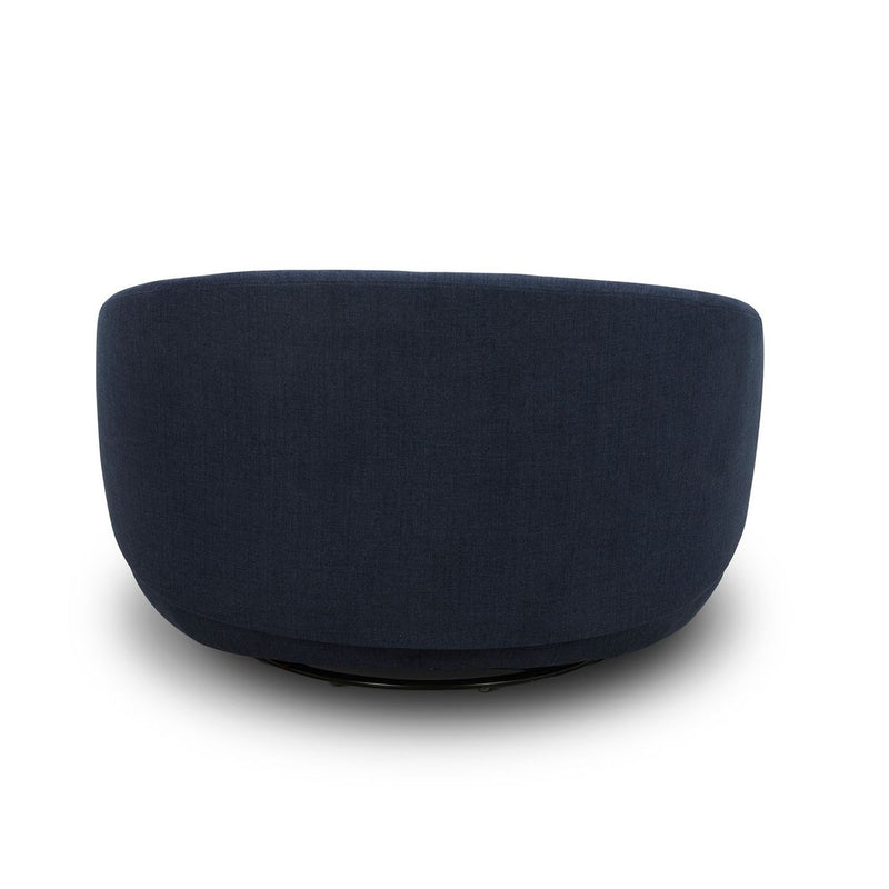 Liberty Furniture Haley Upholstered Swivel Cuddler Chair in Midnight