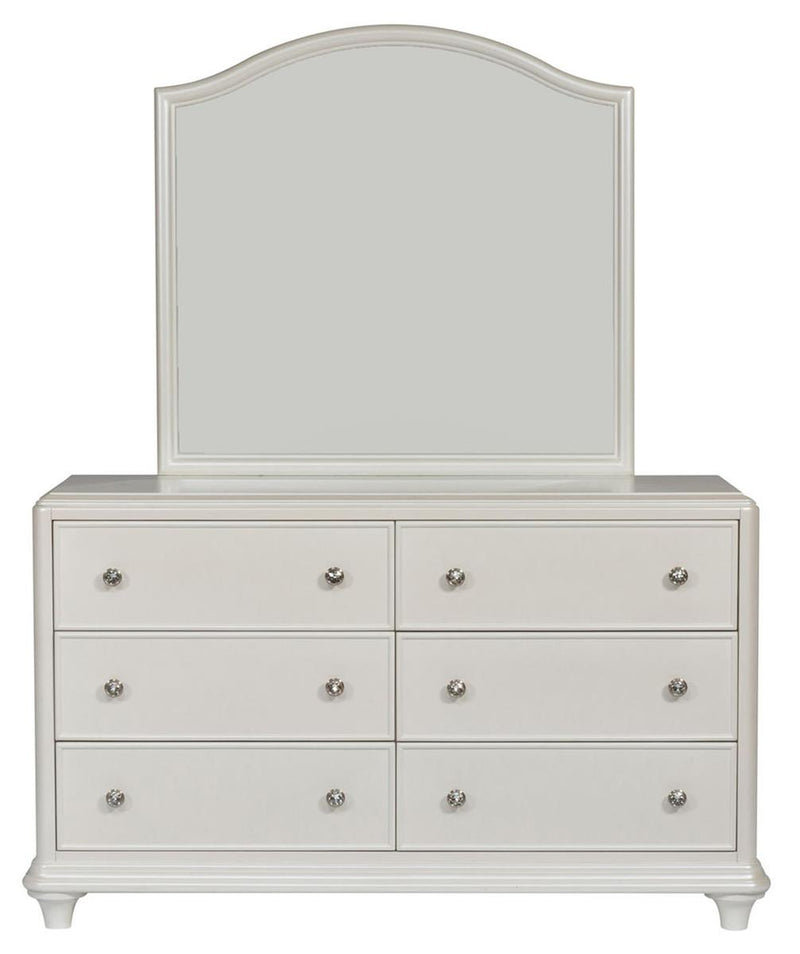 Liberty Furniture Stardust Mirror in Iridescent White