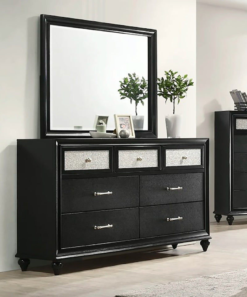 Crown Mark Furniture Lila Dresser Mirror in Black