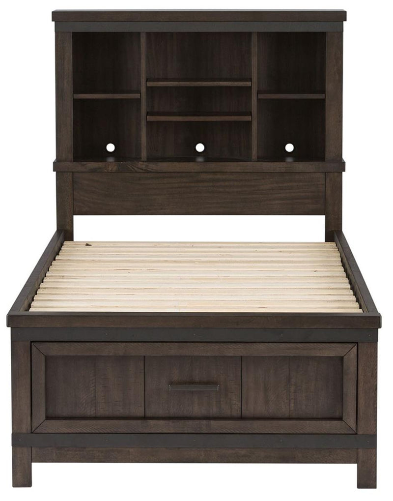 Liberty Furniture Thornwood Hills Twin Bookcase Bed in Rock Beaten Gray